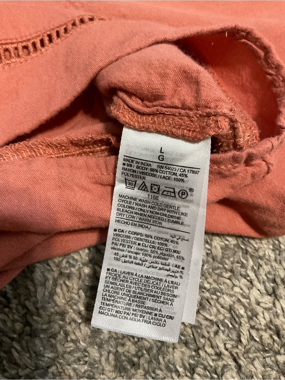 Old Navy Coral Peasant Blouse with Gathered V-Neck Large - Picture 5 of 7